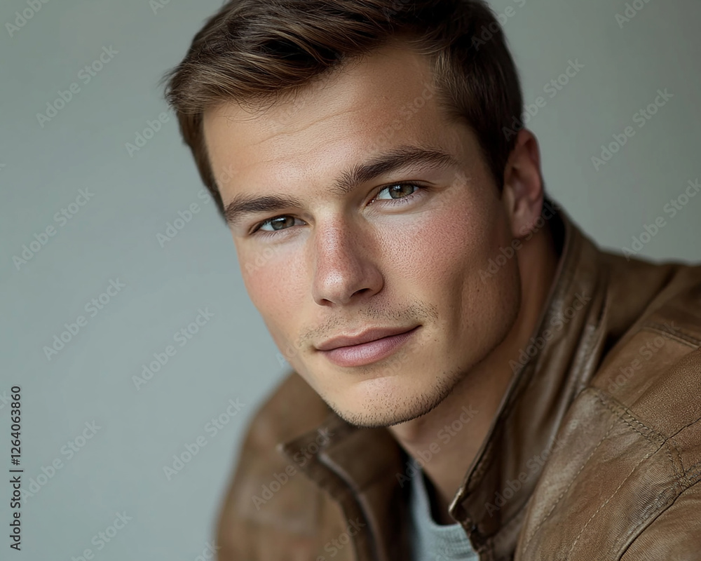 Obraz premium Man portrait on white background