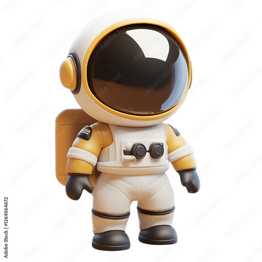 3D Rendered Astronaut Emoji Isolated on White Background 3D Rendered Astronaut Emoji Isolated on White Background