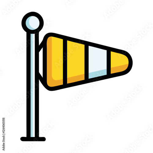 Wind sock direction indicator illustration