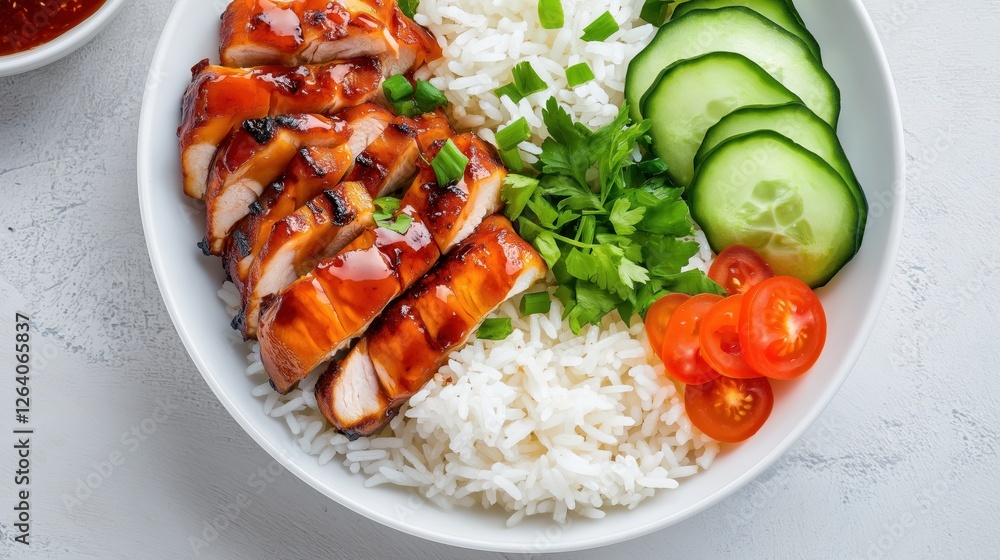 Delicious grilled chicken bowl with rice and fresh vegetables loveconnected in every bite kitchen food photography Delicious grilled chicken bowl with rice and fresh vegetables loveconnected in every bite kitchen food photography