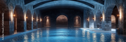 Wallpaper Mural Ancient Stone Spa Pool, Tranquil,  Relaxing,  Arched,  Interior Torontodigital.ca