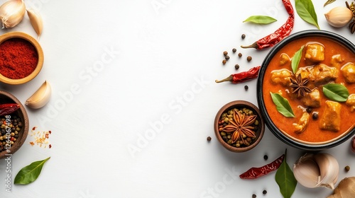 Wallpaper Mural Delicious curry dish with spices kitchen food photography cozy environment top view loveconnected cooking passion Torontodigital.ca