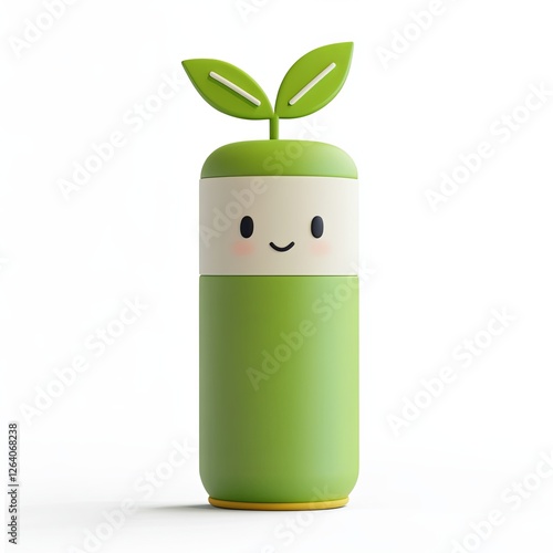 Wallpaper Mural eco power, 3d style imitation, cartoon icon, white background Torontodigital.ca