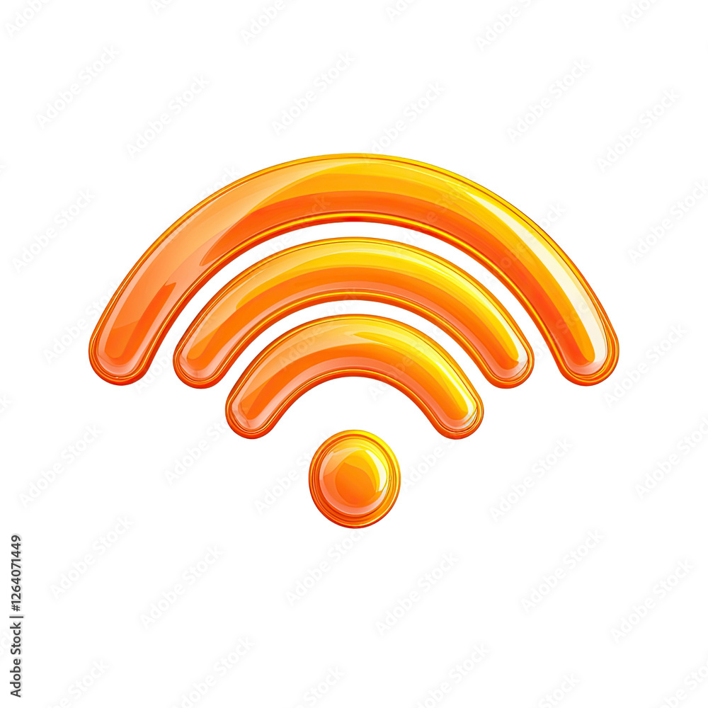 Bright and Vibrant Wireless Signal Icon in Warm Orange Gradient for Communication Technology Concepts Bright and Vibrant Wireless Signal Icon in Warm Orange Gradient for Communication Technology Concepts