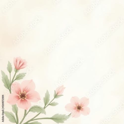 Delicate Floral Watercolor Background with Soft Pastel Tones