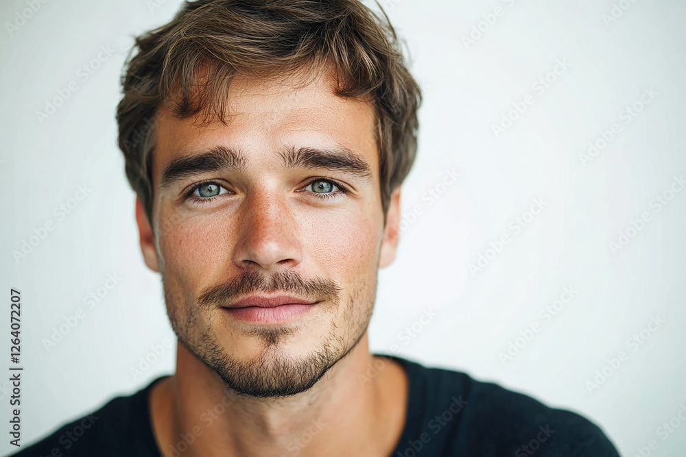 Obraz premium Man portrait on white background