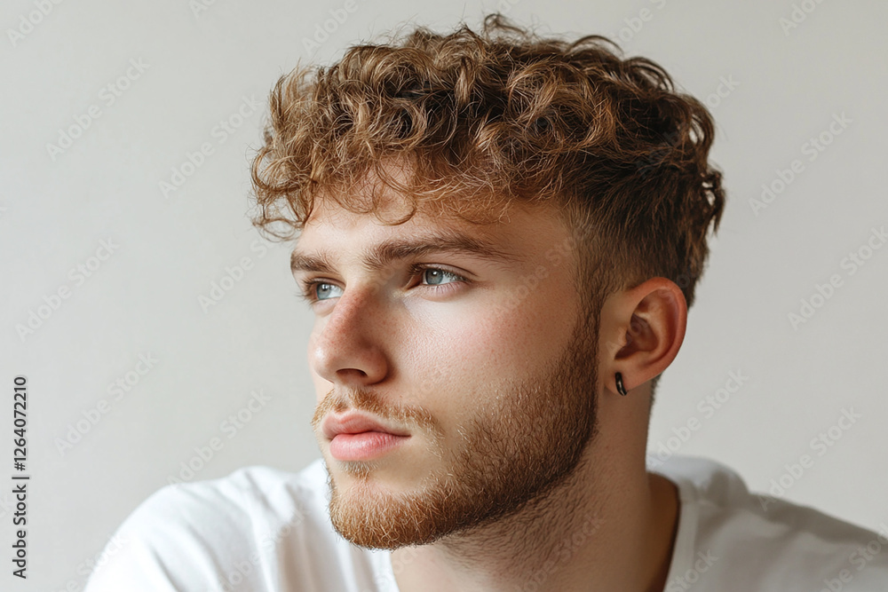 Obraz premium Man portrait on white background