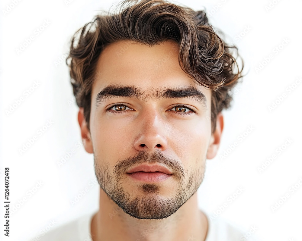 Naklejka premium Man portrait on white background