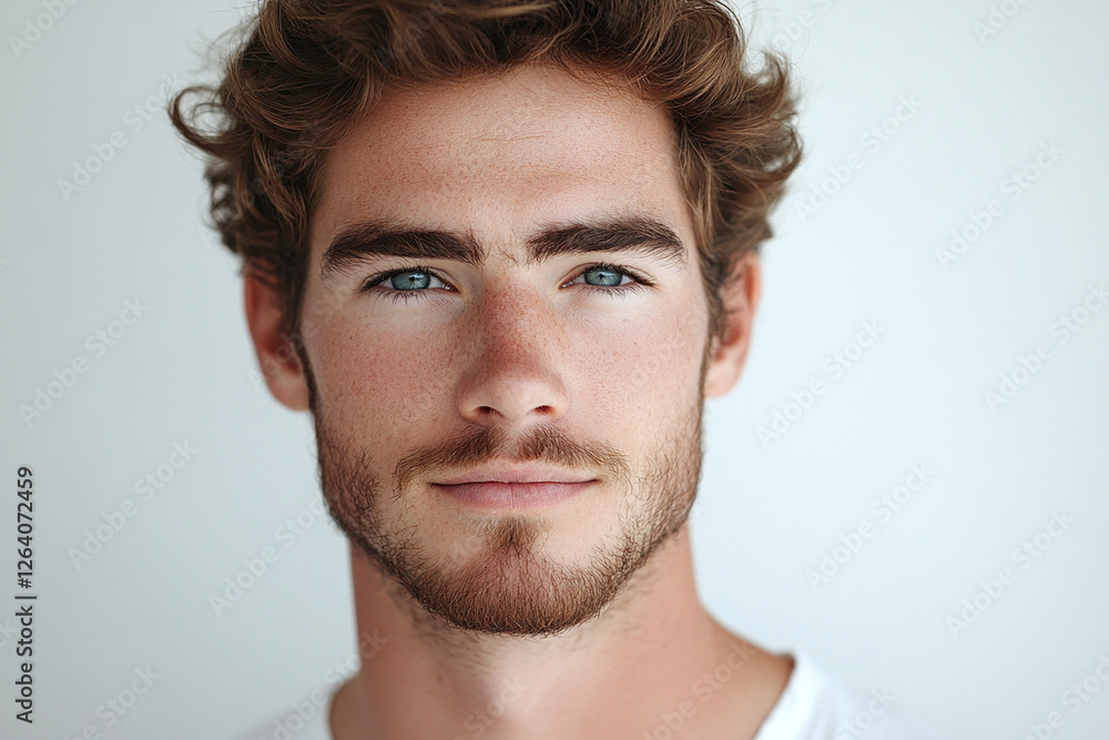 Fototapeta premium Man portrait on white background