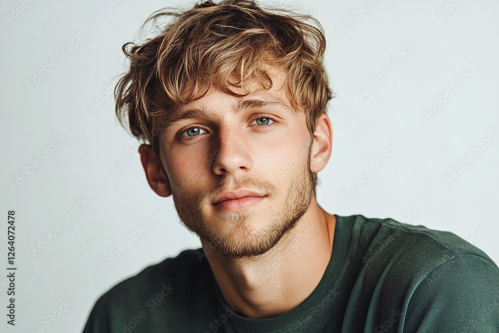 Obraz premium Man portrait on white background