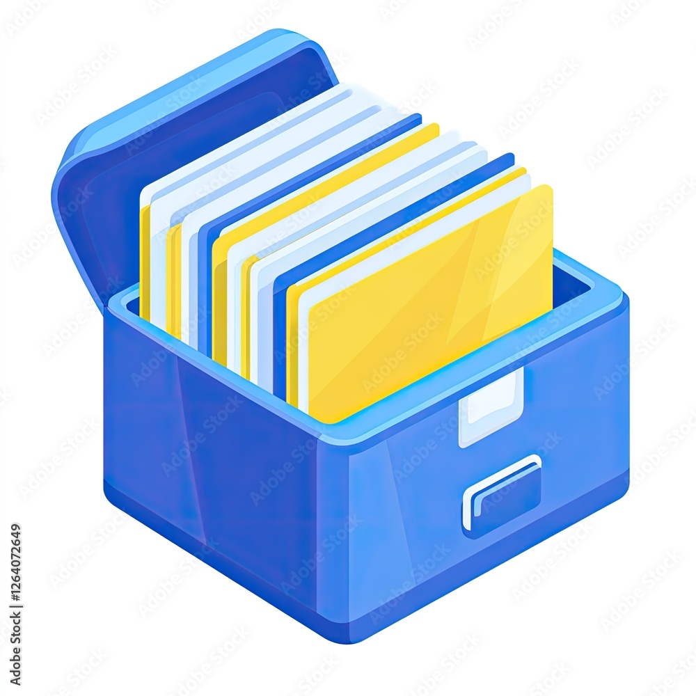 Open archive box with files Open archive box with files