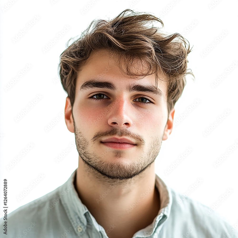 Fototapeta premium Man portrait on white background