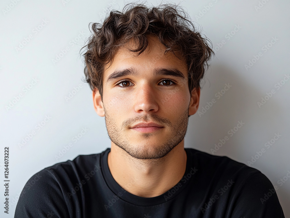 Naklejka premium Man portrait on white background