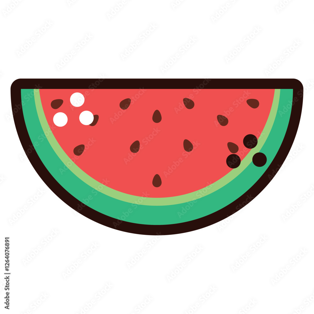 Vector image of a watermelon icon with a white background Vector image of a watermelon icon with a white background