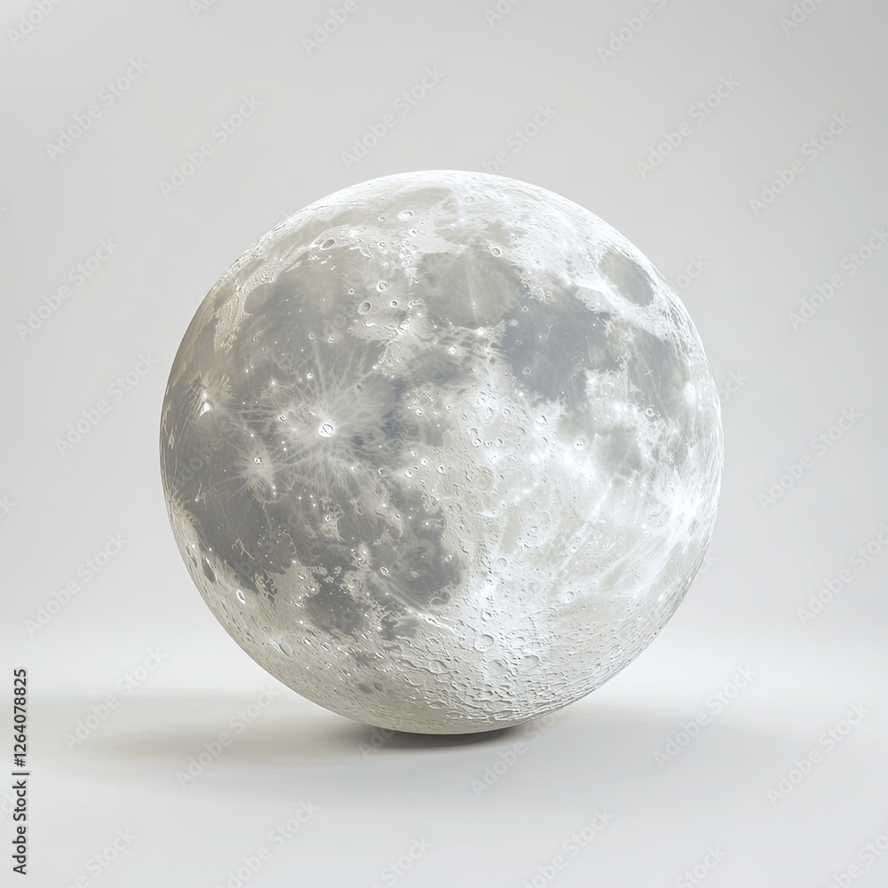 full moon, 3d style imitation, cartoon icon, white background full moon, 3d style imitation, cartoon icon, white background