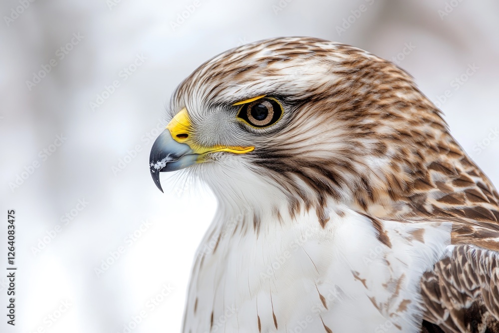 Red Tailed Hawk Profile Winter Close Up Red Tailed Hawk Profile Winter Close Up