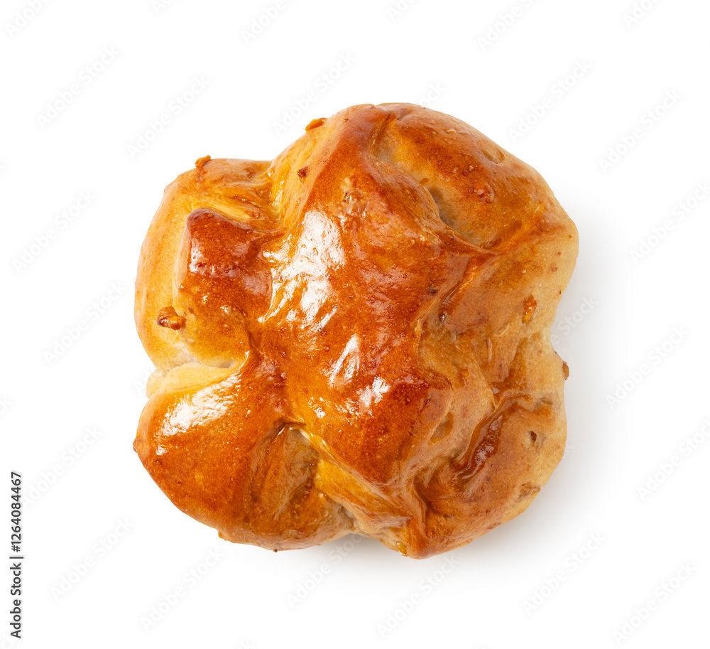 Top View of Walnut Bread on a White Background Top View of Walnut Bread on a White Background