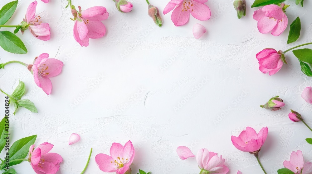 Beautiful background template made of Spring flowers. Beautiful background template made of Spring flowers.