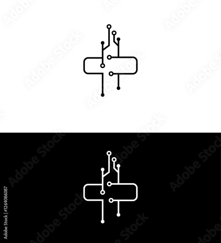 Digital Healthcare Innovation Medical Technology Circuit Cross Logo Design