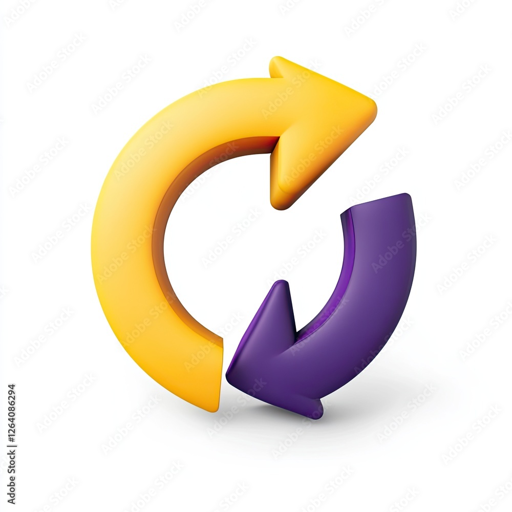 Circular Recurring Arrows on White Background Circular Recurring Arrows on White Background