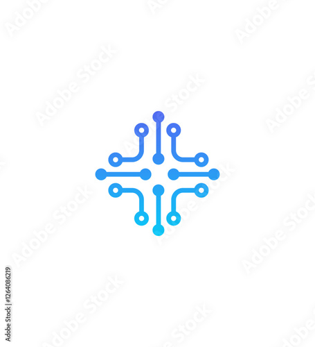 Abstract Technology Network Connectivity Digital Cross Circuit Design