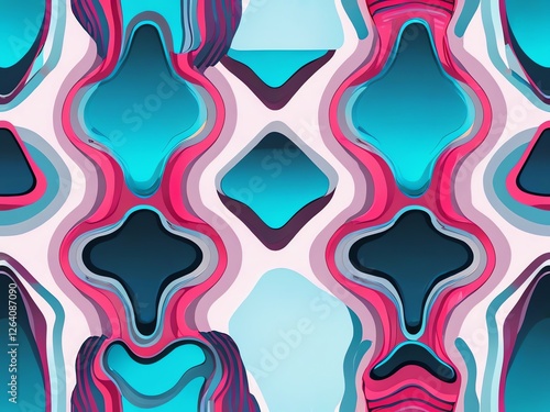 Abstract Colorful Layered Pattern Design: Vibrant Hues and Geometric Shapes photo