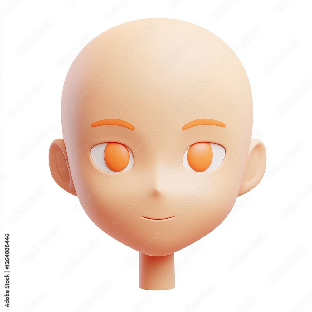 head, 3d style imitation, cartoon icon, white background head, 3d style imitation, cartoon icon, white background