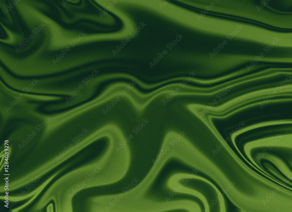 Dynamic green abstract background featuring liquid marble texture with smooth flowing wave-like patterns, ideal for design