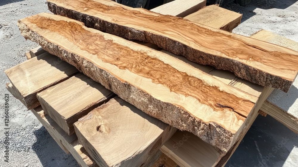 Live edge wood slabs outdoor lumber yard Live edge wood slabs outdoor lumber yard
