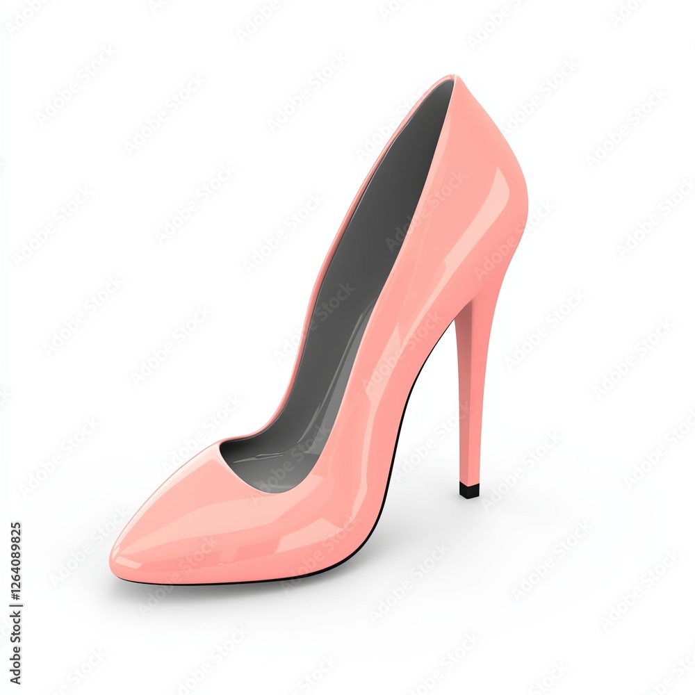 high heels, 3d style imitation, cartoon icon, white background high heels, 3d style imitation, cartoon icon, white background