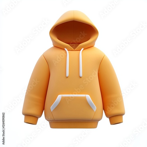 hoodie, 3d style imitation, cartoon icon, white background
