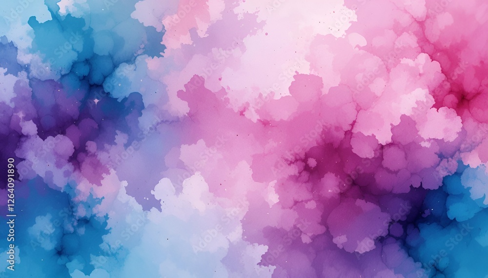 Fototapeta premium Abstract Watercolor Painting with Dreamy Cloud-like Effect