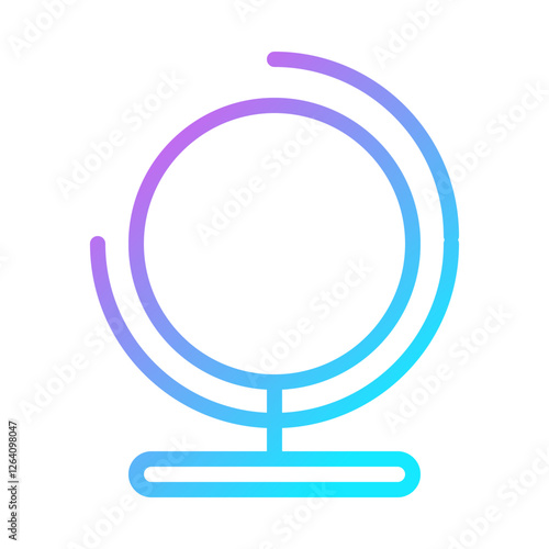 Gradient Globe Outline Icon for Education Usage