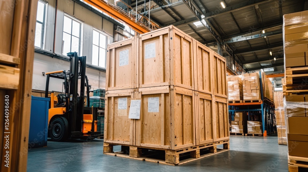 custom made wallpaper toronto digitalWarehouse forklift near stacked wooden crates