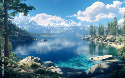 A blue sky with clouds over a mountain range