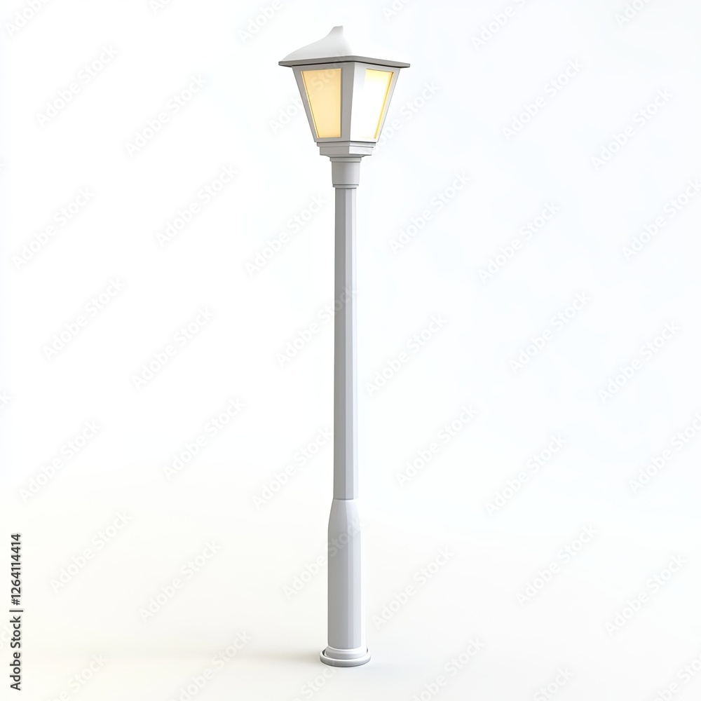 pathway lights, 3d style imitation, cartoon icon, white background pathway lights, 3d style imitation, cartoon icon, white background