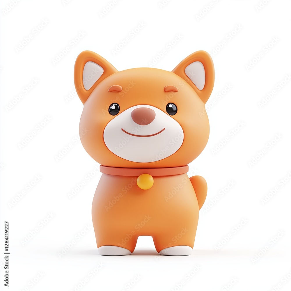 Naklejka premium pet toy, 3d style imitation, cartoon icon, white background