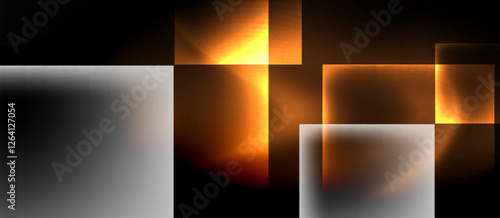 Dark neon colors with glass square shapes