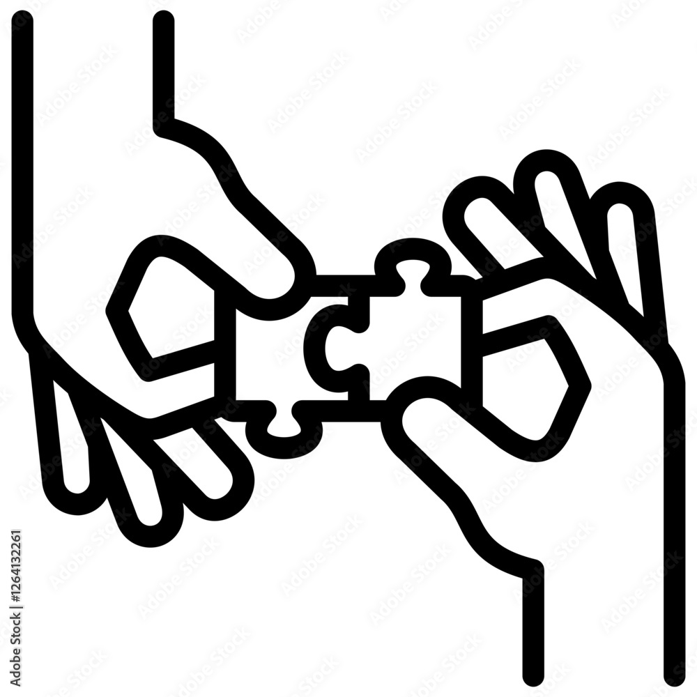 puzzle icon illustration design with outline puzzle icon illustration design with outline
