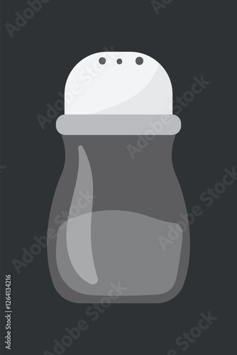 Cute seasoning bottle, salt & food vector