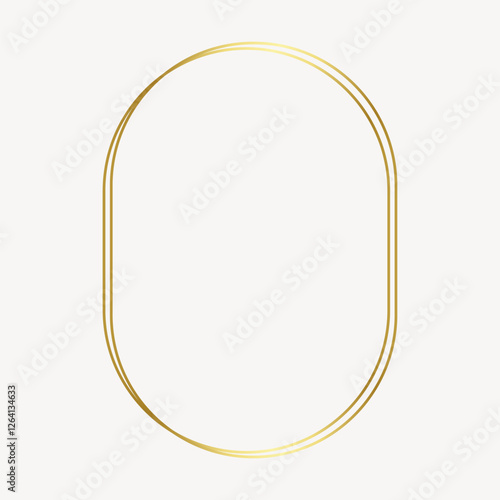 Round gold frame vector