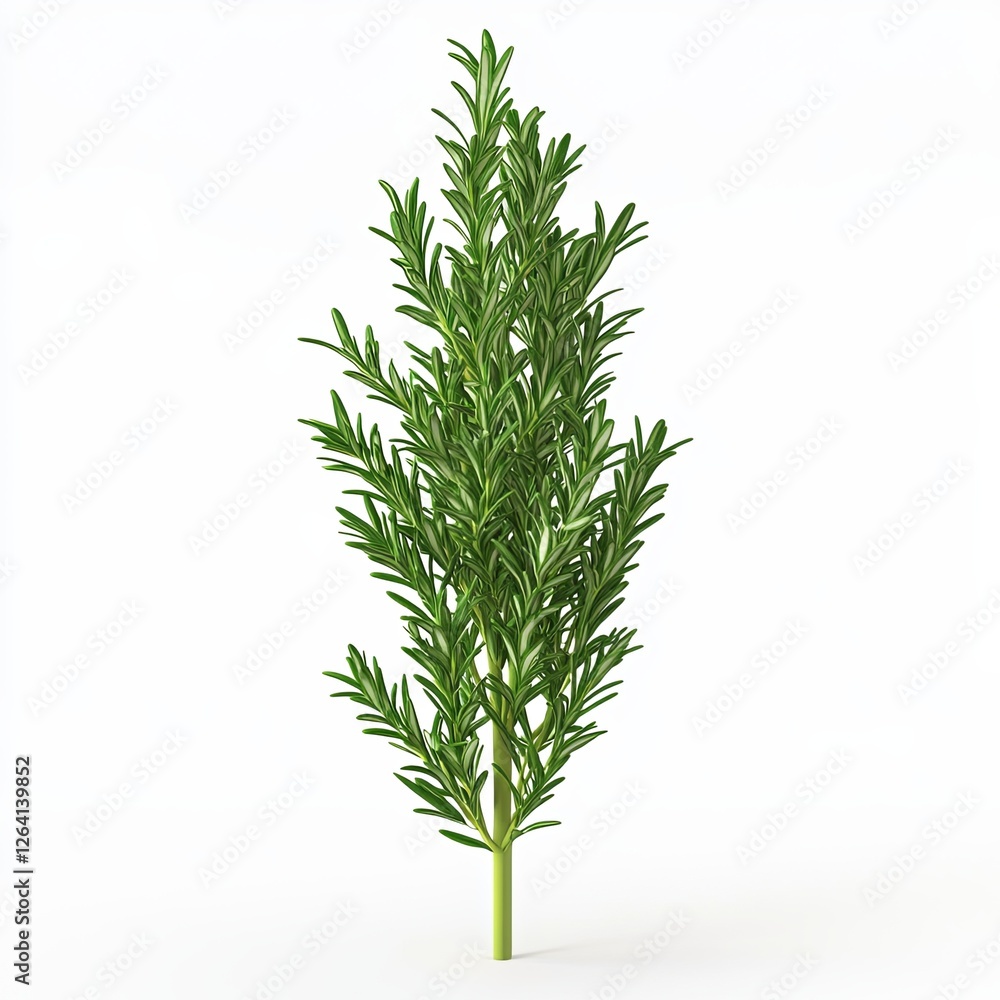 Fototapeta premium rosemary, 3d style imitation, cartoon icon, white background