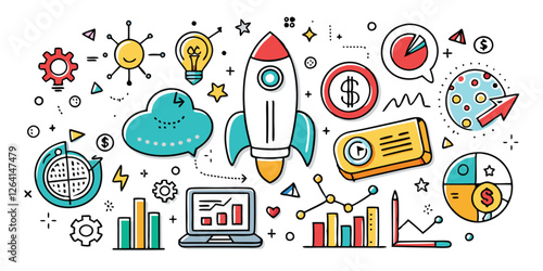 Hand-Drawn Doodle Business & Finance Icon Set