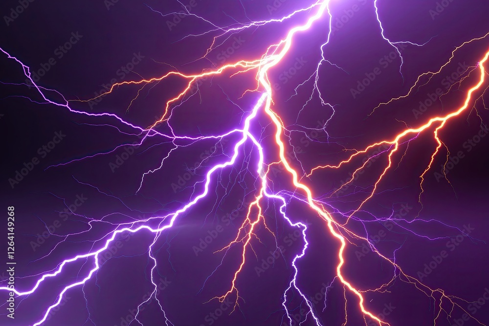 Dynamic Purple and Orange Lightning Graphics on Transparent Background Dynamic Purple and Orange Lightning Graphics on Transparent Background