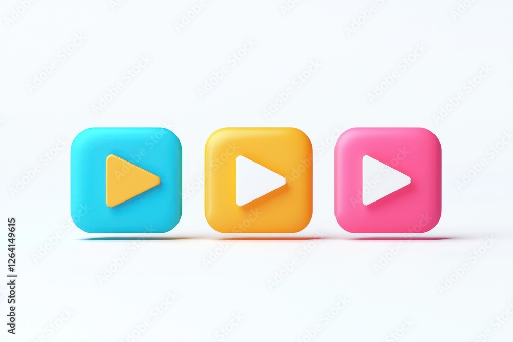 3D streaming glyph, modern design with strong lines on white background. 3D streaming glyph, modern design with strong lines on white background.