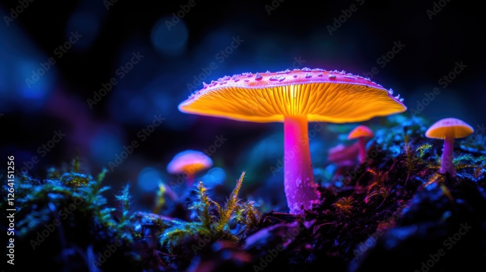 Closeup view of fresh mushroom in forest in Spring. Closeup view of fresh mushroom in forest in Spring.