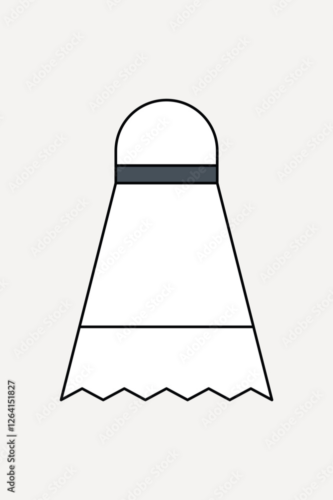 Badminton shuttlecock equipment illustration collage element vector