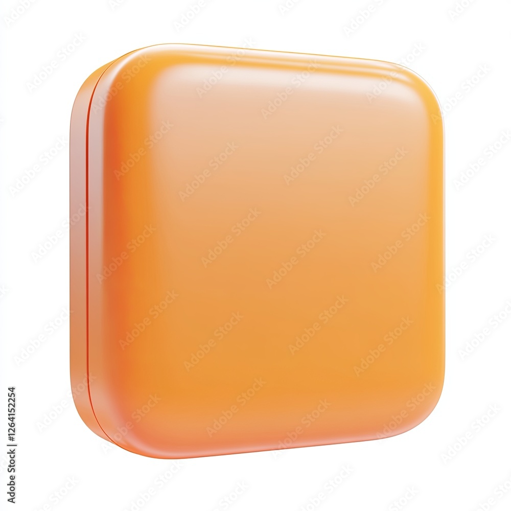 square, 3d style imitation, cartoon icon, white background square, 3d style imitation, cartoon icon, white background