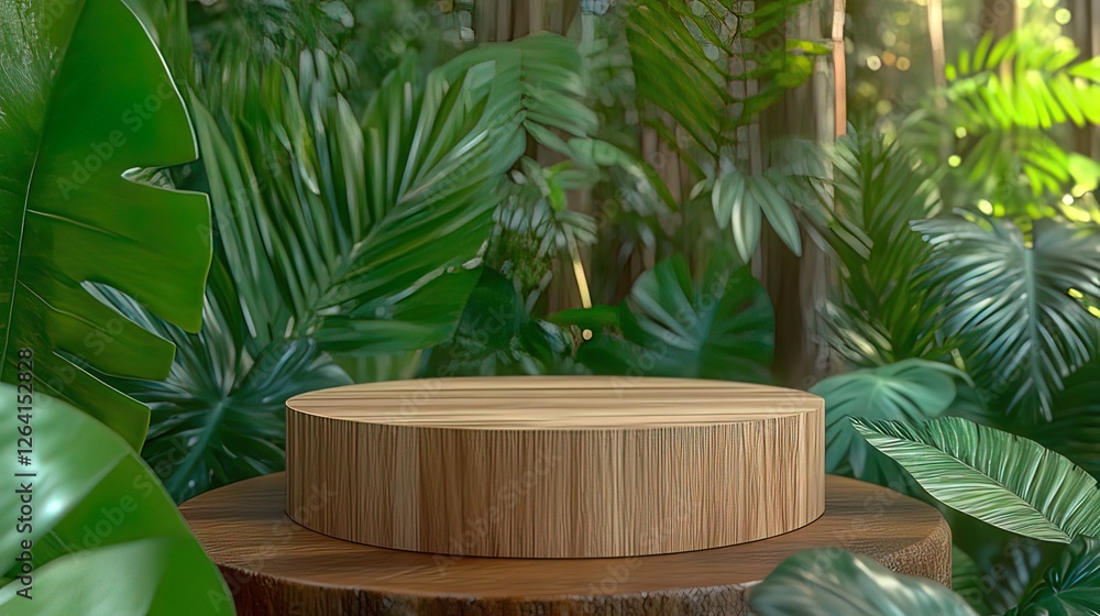 Wooden Platform in Tropical Forest Wooden Platform in Tropical Forest
