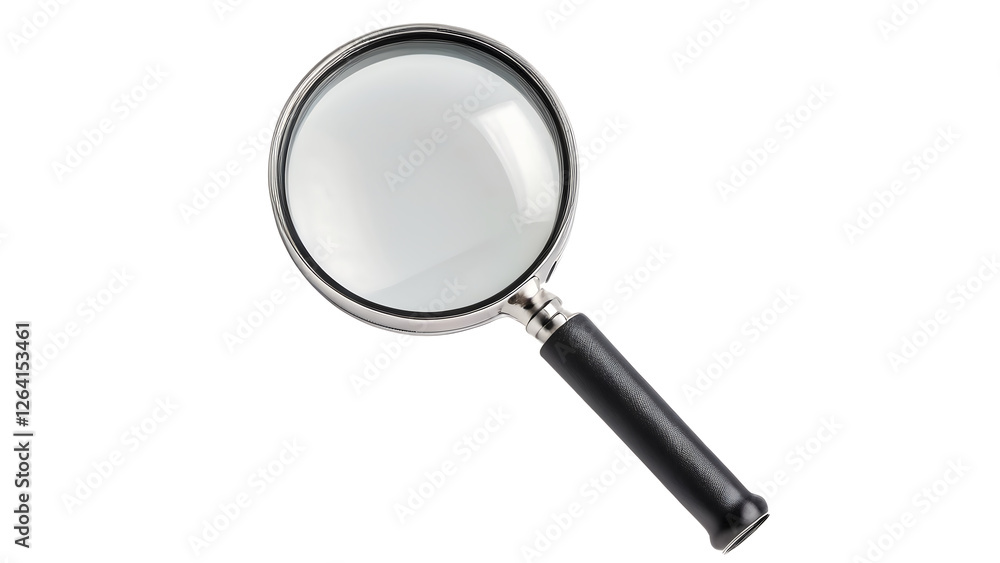 Magnifying Glass with Black Handle for Detailed Examination Magnifying Glass with Black Handle for Detailed Examination